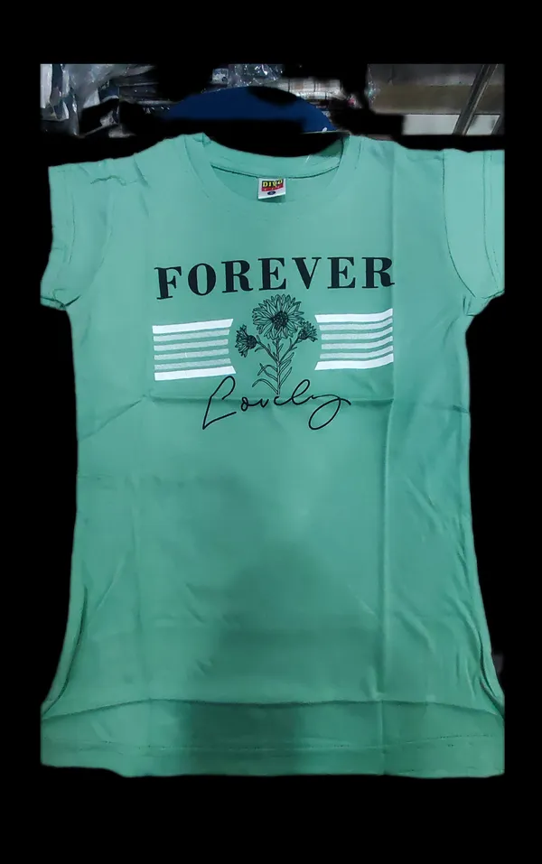 Green_Cotton_Regular_Fit_Tshirt_for_Girls