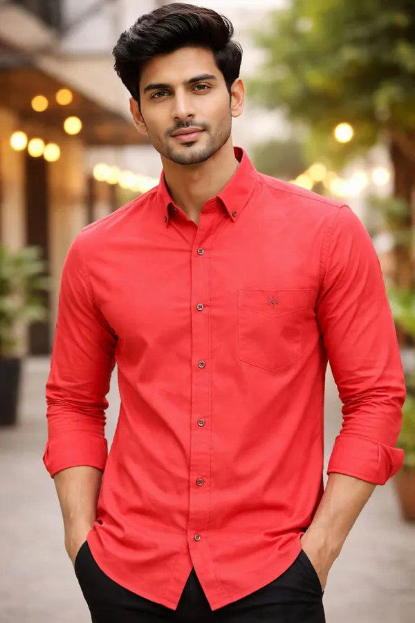 Light_Red_Cotton_Plain_Shirt_Full_Sleeves_For_Men