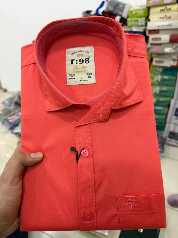 Light_Red_Cotton_Plain_Shirt_Full_Sleeves_For_Men
