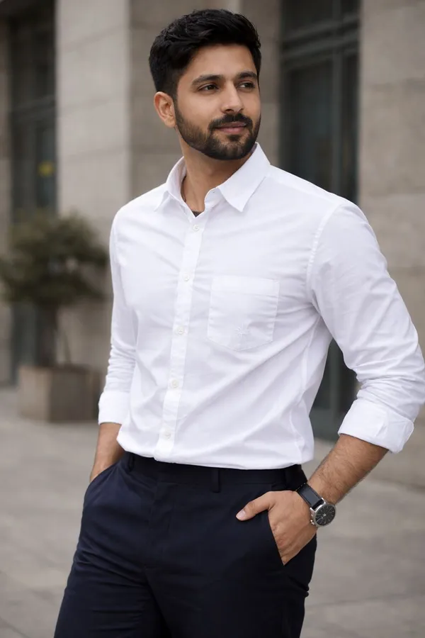 White_Cotton_Full_Sleeve_Shirt_For_Men