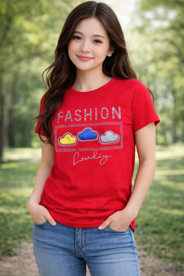 Red_Cotton_Regular_Fit_Tshirt_for_Girls