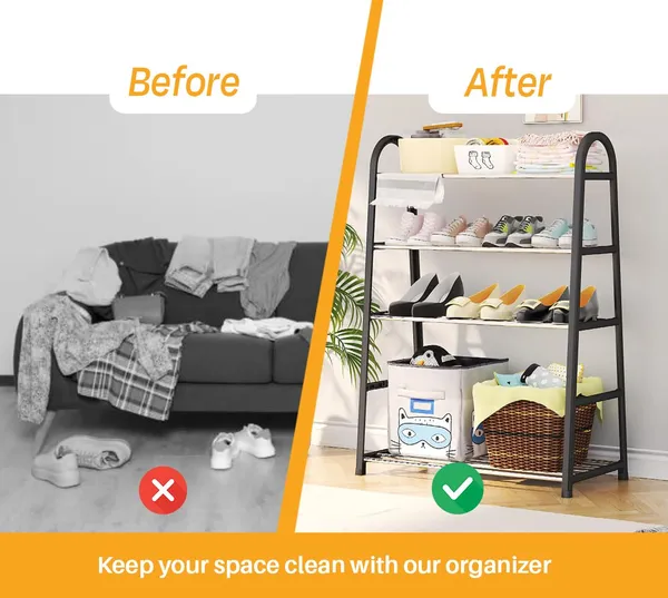 Black_Shoe_Stand_Organizer_A_Storage_Solution_For_Footwear_Perfect_For_Any_Entryway_Or_Closet_(Metal_Shelves_With_Pp_Plastic_Frame)_(4_Layer)