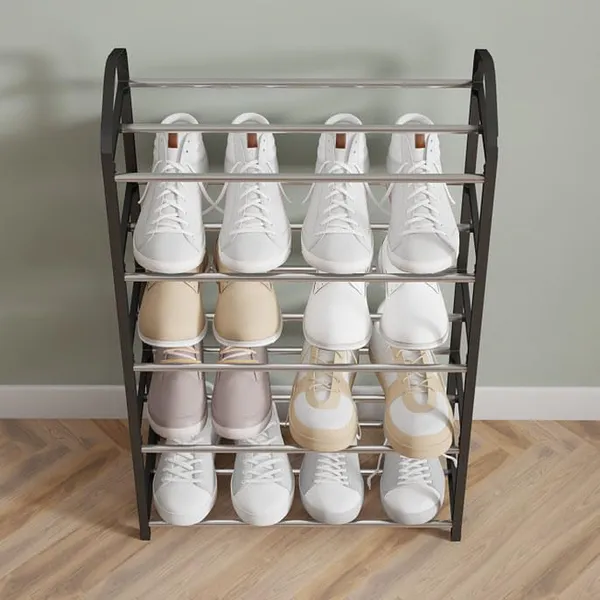 Black_Shoe_Rack_Organizer_A_Stylish_Storage_Solution_For_Footwear_Crafted_With_Durable_Metal_And_Plastic_Perfect_For_Any_Entryway_Or_Closet_(Metal_Shelves_With_Pp_Plastic_Frame)_(4_Layer)