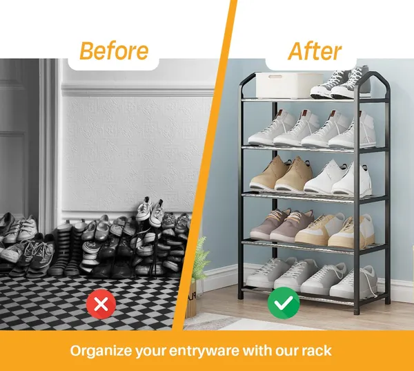 Black_Shoe_Rack_Organizer_A_Stylish_Storage_Solution_For_Footwear_Crafted_With_Durable_Metal_And_Plastic_Perfect_For_Any_Entryway_Or_Closet_(Metal_Shelves_With_Pp_Plastic_Frame)_(4_Layer)