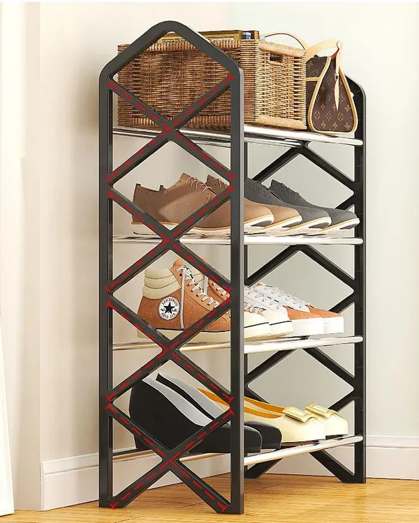 Black_Multifunctional_Shoe_Rack_Organizer_Entryway_Storage_Solution_For_Home_And_Office_(4_Layer,_Metal_Shelves_With_Pp_Plastic_Frame)