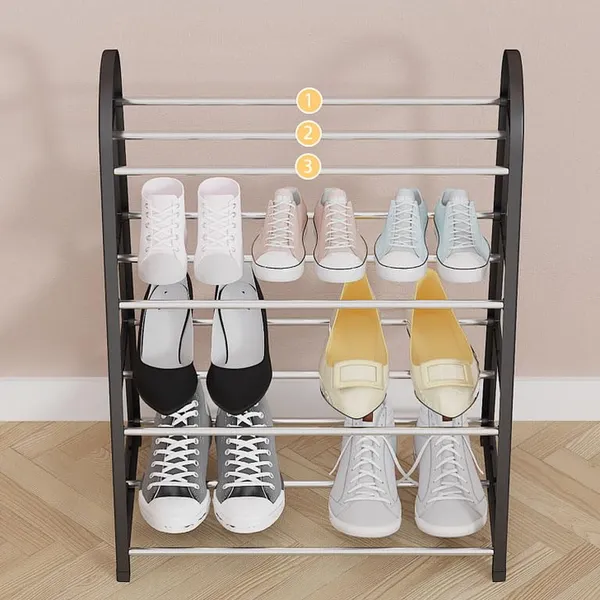 Black_Shoe_Stand_Organizer_A_Storage_Solution_For_Footwear_Perfect_For_Any_Entryway_Or_Closet_(Metal_Shelves_With_Pp_Plastic_Frame)_(5_Layer)