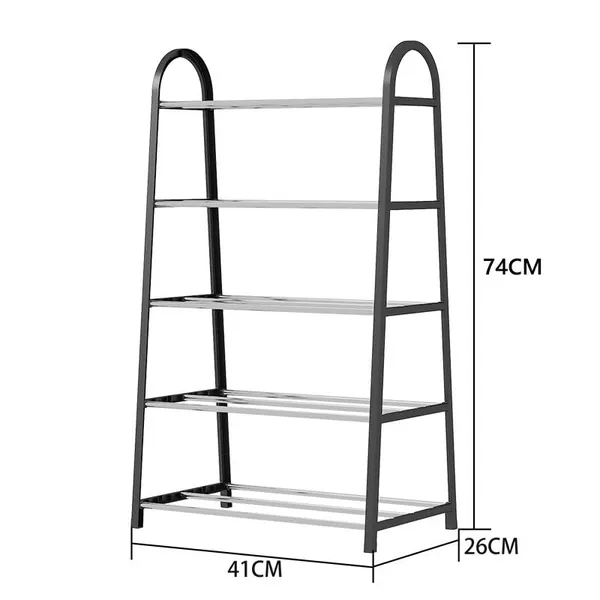 Black_Shoe_Stand_Organizer_A_Storage_Solution_For_Footwear_Perfect_For_Any_Entryway_Or_Closet_(Metal_Shelves_With_Pp_Plastic_Frame)_(5_Layer)