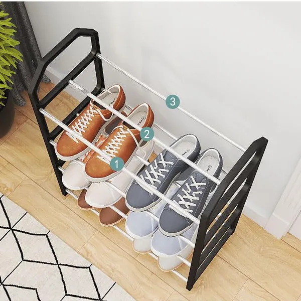 Black_Footwear_Rack_Organizer_For_Entryway_Storage_Solution_Space_Saving_Shoe_Rack_Sturdy_Metal_Construction_And_Easy_Assembly_(Metal_Shelves_With_Pp_Plastic_Frame)_(4_Layer)