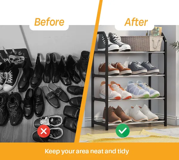 Black_Footwear_Rack_Organizer_For_Entryway_Storage_Solution_Space_Saving_Shoe_Rack_Sturdy_Metal_Construction_And_Easy_Assembly_(Metal_Shelves_With_Pp_Plastic_Frame)_(4_Layer)