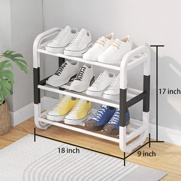 Black_And_White_White_And_Shoe_Rack___Modern_Design_With_Non_Slip_Shelves_For_Organized_Footwear_Perfect_For_Entryway_Or_Closet_(And_White,_Metal_Shelves_With_Pp_Plastic_Frame)_(3_Layer)