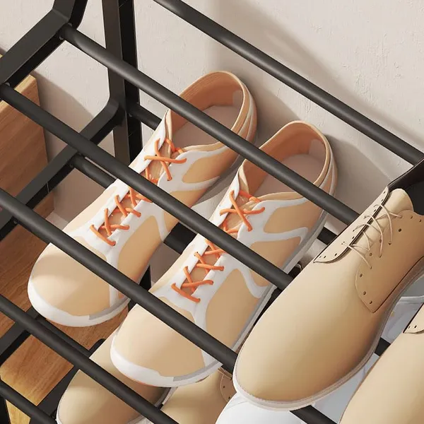 Black_Multi_Tier_Shoe_Rack_Entryway_Storage_Solution_For_Home_And_Office_Compact_And_Circle_Cutouts_Design_(4_Layers,_9.8Mm_Baked_Paint_Tube_Frame)