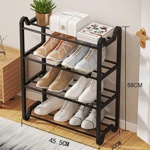 Black_Multi_Tier_Shoe_Rack_Entryway_Storage_Solution_For_Home_And_Office_Compact_And_Circle_Cutouts_Design_(4_Layers,_9.8Mm_Baked_Paint_Tube_Frame)