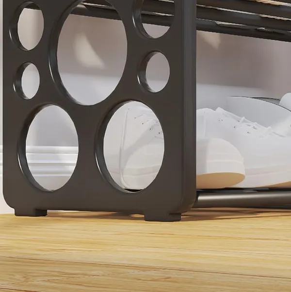 Black_Multi_Tier_Shoe_Rack_Entryway_Storage_Solution_For_Home_And_Office_Compact_And_Circle_Cutouts_Design_(4_Layers,_9.8Mm_Baked_Paint_Tube_Frame)