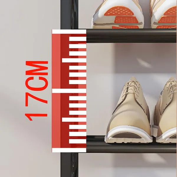 Black_Multi_Tier_Shoe_Rack_Entryway_Storage_Solution_For_Home_And_Office_Compact_And_Circle_Cutouts_Design_(4_Layers,_9.8Mm_Baked_Paint_Tube_Frame)