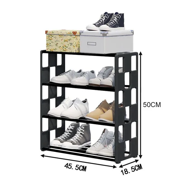 Black_Multi_Tier_Shoe_Rack_Entryway_Storage_Solution_For_Home_And_Office_Compact_And_Circle_Cutouts_Design_(4_Layers,_9.8Mm_Baked_Paint_Tube_Frame)