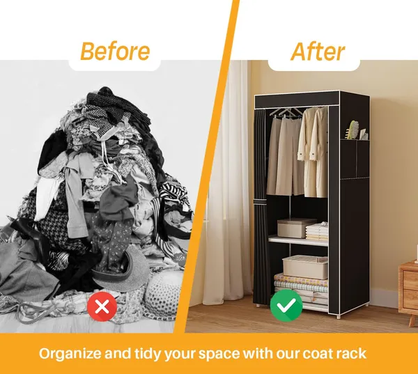 Black_Collapsible_Wardrobe_With_Hanging_Rod_Portable_Closet_Organizer_For_Clothes,_Shoes_And_Accessories