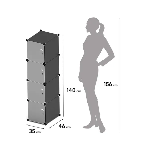 Black_And_White_Multipurpose_Portable_Plastic_Cabinet_With_Dustproof_Door_Space_Saving_Solution_For_Home_And_Office_(And_White,_4_Cabinets,_Plastic_Wall_And_Door_With_Metal_Frame)_(4_Tier)