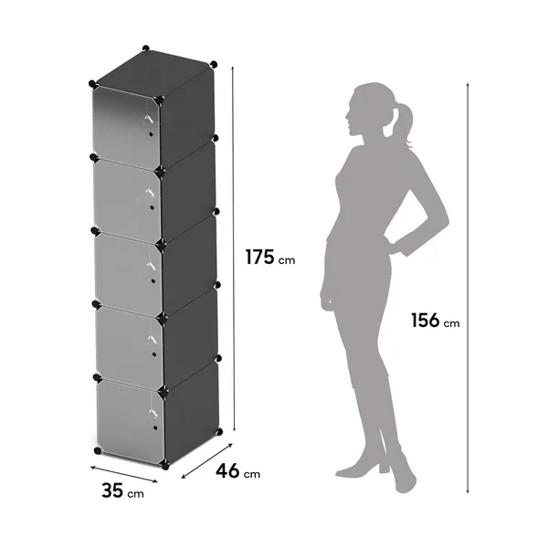 Black_And_White_Multipurpose_Portable_Plastic_Cabinet_With_Dustproof_Door_Space_Saving_Solution_For_Home_And_Office_(And_White,_5_Cabinets,_Plastic_Wall_And_Door_With_Metal_Frame)_(5_Tier)