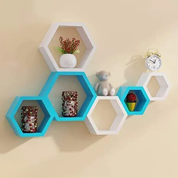 Sky_Blue_And_White_Floating_Wall_Shelves_Set_Of_3,_Modern_U_Shaped_Display_Ledges,_(Hexagon)