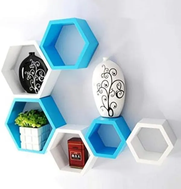Sky_Blue_And_White_Floating_Wall_Shelves_Set_Of_3,_Modern_U_Shaped_Display_Ledges,_(Hexagon)