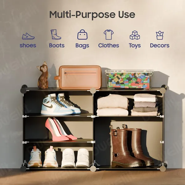 Black_2_Cube_Shoe_Storage_Organizer_Multi_Purpose_Modular_Cabinet_For_Shoes,_Boots,_Clothes,_Diy_Stackable_Plastic_Shelf_With_Doors_For_Entryway,_Closet,_Bedroom_Sturdy_And_Dustproof