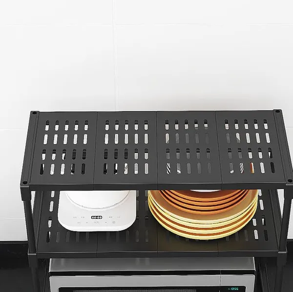 Black_Storage_Rack_Organiser,_58X26X31_Cm,_Pp_Plastic_With_Steel_Rods,_Multi_Purpose_Storage_Rack_For_Spices,_Crockery,_Clothes,_Toys,_Decors_(1_Layer_Without_Base)