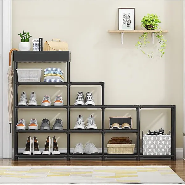 Black_Durable_Shoe_Storage_Rack_With_Multiple_Shelves_Space_Saving_Shoe_Rack_For_Closet_Or_Hallway_Portable_Shoe_Organizer_Shelf_For_Home_Use