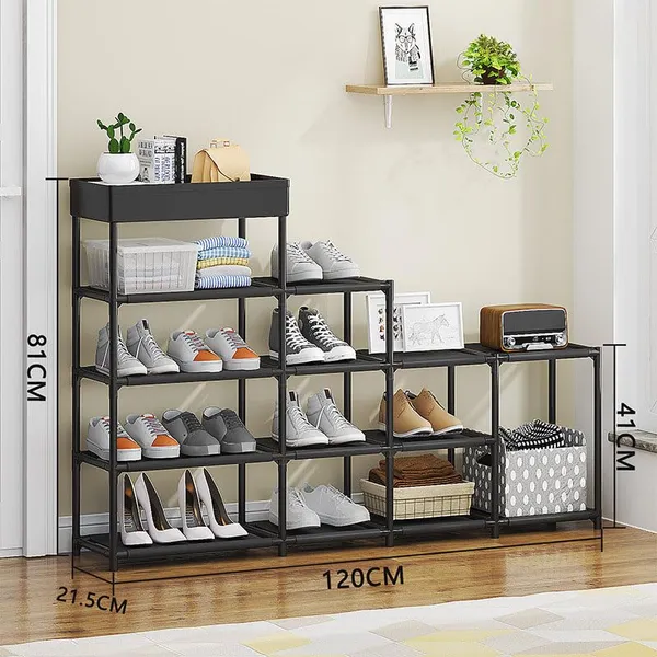 Black_Durable_Shoe_Storage_Rack_With_Multiple_Shelves_Space_Saving_Shoe_Rack_For_Closet_Or_Hallway_Portable_Shoe_Organizer_Shelf_For_Home_Use