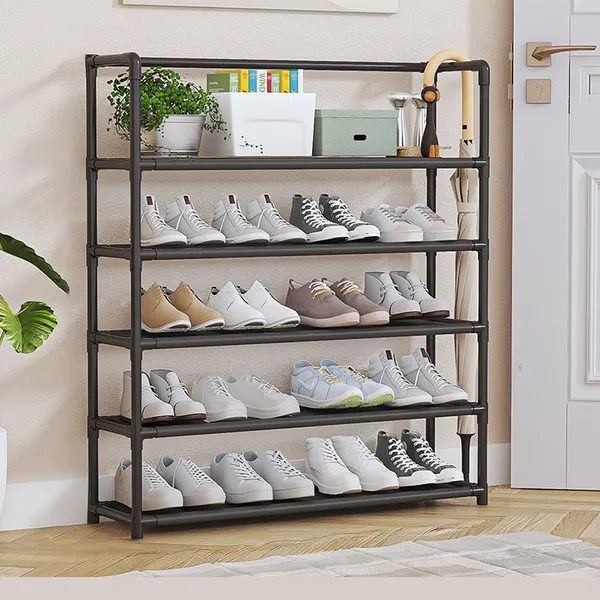 Black_Durable_Shoe_Storage_Rack_With_Multiple_Shelves_Space_Saving_Shoe_Rack_For_Closet_Or_Hallway_Portable_Shoe_Organizer_Shelf_For_Home_Use