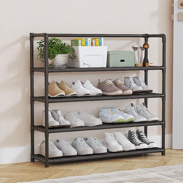Black_Durable_Shoe_Storage_Rack_With_Multiple_Shelves_Space_Saving_Shoe_Rack_For_Closet_Or_Hallway_Portable_Shoe_Organizer_Shelf_For_Home_Use