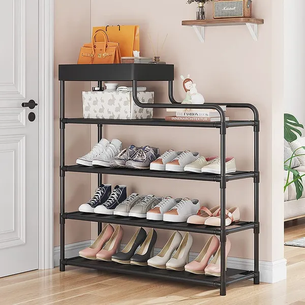 Black_Durable_Shoe_Storage_Rack_With_Multiple_Shelves_Space_Saving_Shoe_Rack_For_Closet_Or_Hallway_Portable_Shoe_Organizer_Shelf_For_Home_Use