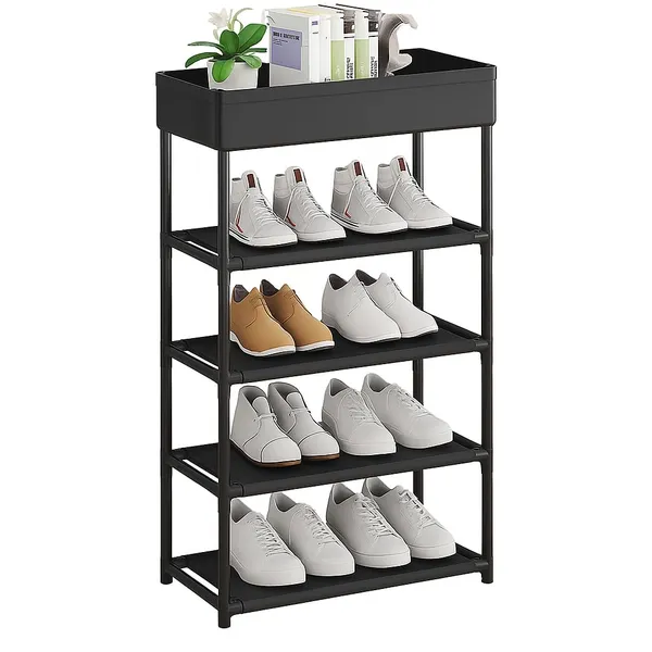 Black_Durable_Shoe_Storage_Rack_With_Multiple_Shelves_Space_Saving_Shoe_Rack_For_Closet_Or_Hallway_Portable_Shoe_Organizer_Shelf_For_Home_Use