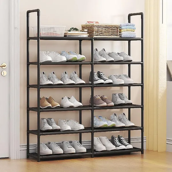 Black_Durable_Shoe_Storage_Rack_With_Multiple_Shelves_Space_Saving_Shoe_Rack_For_Closet_Or_Hallway_Portable_Shoe_Organizer_Shelf_For_Home_Use