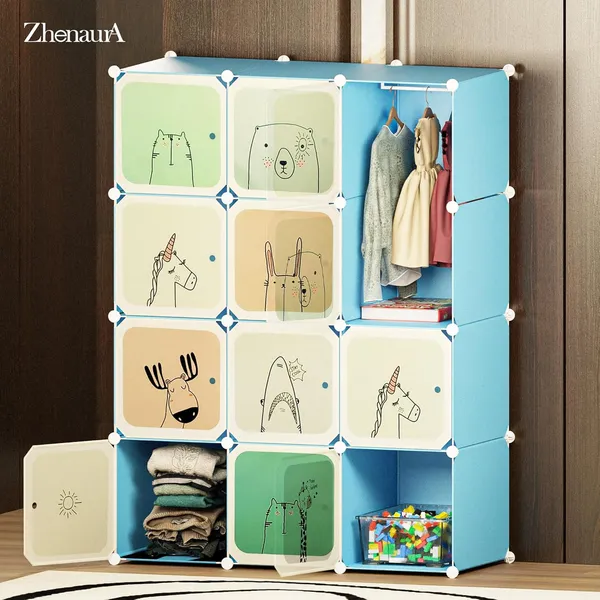 Blue_Portable_Wardrobe_Closet_Organizer_With_Hanging_Rods_And_Storage_Shelves_Foldable_Clothes_Storage_Cabinet_For_Bedroom,Living_Room,Office_|_Space_Saver_Fabric_Almirah
