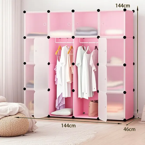 Pink_Portable_Wardrobe_Closet_Organizer_With_Hanging_Rods_And_Storage_Shelves_Foldable_Clothes_Storage_Cabinet_For_Bedroom,Living_Room,Office_|_Space_Saver_Fabric_Almirah
