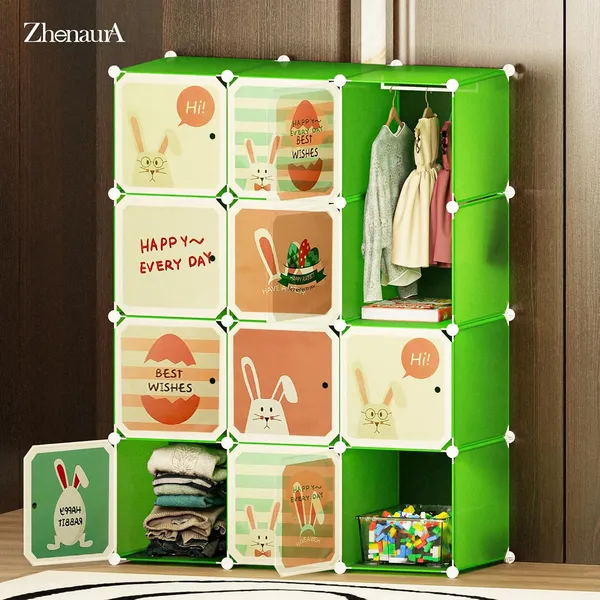 Green_Portable_Wardrobe_Closet_Organizer_With_Hanging_Rods_And_Storage_Shelves_Foldable_Clothes_Storage_Cabinet_For_Bedroom,Living_Room,Office_|_Space_Saver_Fabric_Almirah