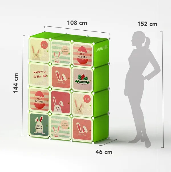 Green_Portable_Wardrobe_Closet_Organizer_With_Hanging_Rods_And_Storage_Shelves_Foldable_Clothes_Storage_Cabinet_For_Bedroom,Living_Room,Office_|_Space_Saver_Fabric_Almirah