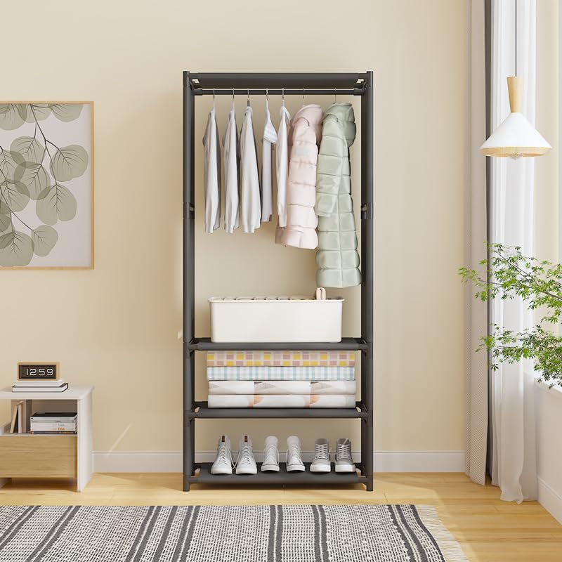 Black_Portable_Wardrobe_Closet_Organizer_With_Hanging_Rods_And_Storage_Shelves_Foldable_Clothes_Storage_Cabinet_For_Bedroom,Living_Room,Office_|_Space_Saver_Fabric_Almirah