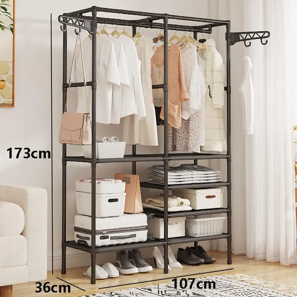 Black_Portable_Wardrobe_Closet_Organizer_With_Hanging_Rods_And_Storage_Shelves_Foldable_Clothes_Storage_Cabinet_For_Bedroom,Living_Room,Office_|_Space_Saver_Fabric_Almirah