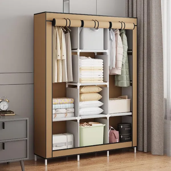 Brown_Collapsible_Wardrobe_With_Hanging_Rod_Portable_Closet_Organizer_For_Clothes,_Shoes_And_Accessories