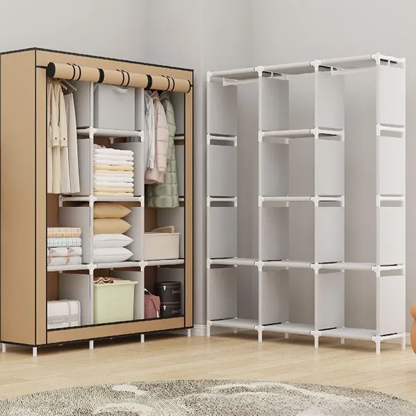 Brown_Collapsible_Wardrobe_With_Hanging_Rod_Portable_Closet_Organizer_For_Clothes,_Shoes_And_Accessories