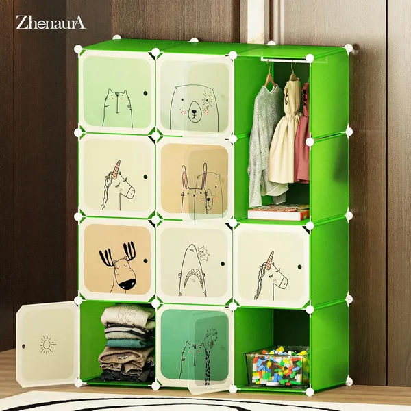 Green_Portable_Wardrobe_Closet_Organizer_With_Hanging_Rods_And_Storage_Shelves_Foldable_Clothes_Storage_Cabinet_For_Bedroom,Living_Room,Office_|_Space_Saver_Fabric_Almirah