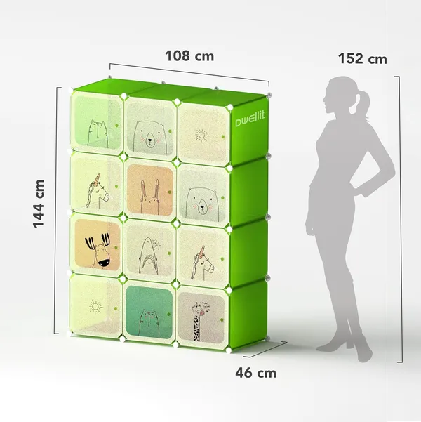 Green_Portable_Wardrobe_Closet_Organizer_With_Hanging_Rods_And_Storage_Shelves_Foldable_Clothes_Storage_Cabinet_For_Bedroom,Living_Room,Office_|_Space_Saver_Fabric_Almirah
