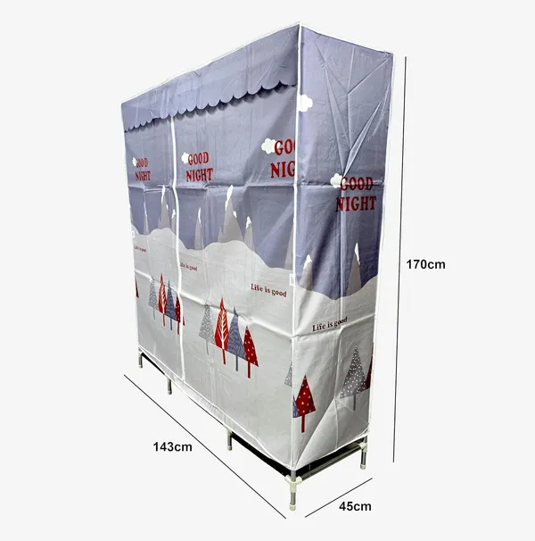 Multicolor_Good_Night_Collapsible_Wardrobe_With_Hanging_Rod_Portable_Closet_Organizer_For_Clothes,_Shoes_And_Accessories