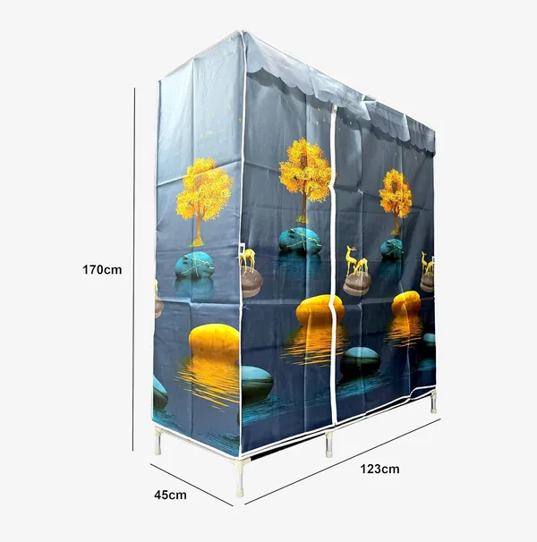 Multicolor_Fish_Collapsible_Wardrobe_With_Hanging_Rod_Portable_Closet_Organizer_For_Clothes,_Shoes_And_Accessories