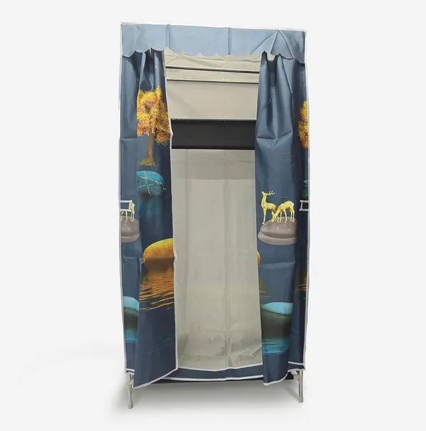 Multicolor_Blue_Fish_Collapsible_Wardrobe_With_Hanging_Rod_Portable_Closet_Organizer_For_Clothes,_Shoes_And_Accessories