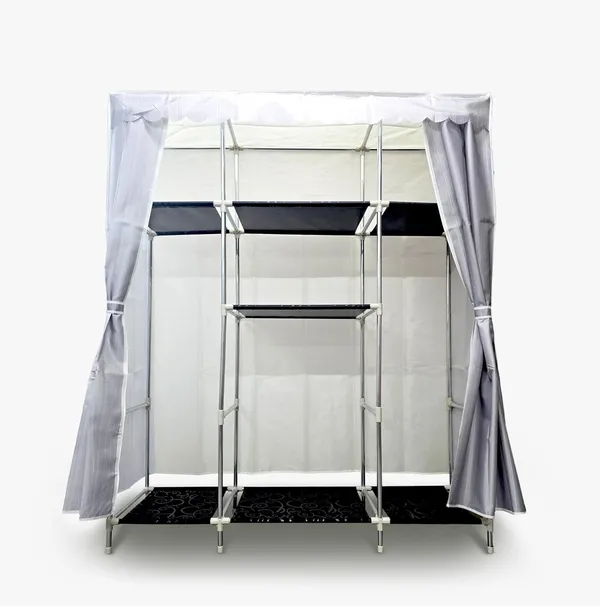 Grey_Collapsible_Wardrobe_With_Hanging_Rod_Portable_Closet_Organizer_For_Clothes,_Shoes_And_Accessories