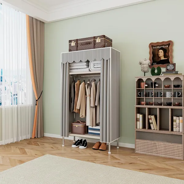 Grey_Collapsible_Wardrobe_With_Hanging_Rod_Portable_Closet_Organizer_For_Clothes,_Shoes_And_Accessories