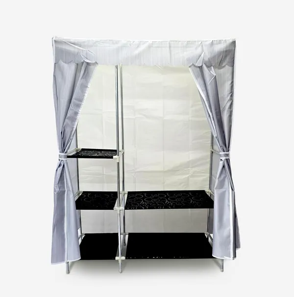 Grey_Collapsible_Wardrobe_With_Hanging_Rod_Portable_Closet_Organizer_For_Clothes,_Shoes_And_Accessories