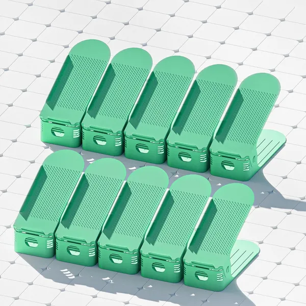 Green_Plastic_Shoe_Slots_Organizer_Space_Saver_Double_Deck_Shoe_Rack_Adjustable_Shoe_Slots_For_Closet_Organization_(Pack_Of_10)